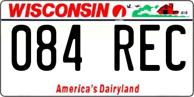 WI license plate 084REC