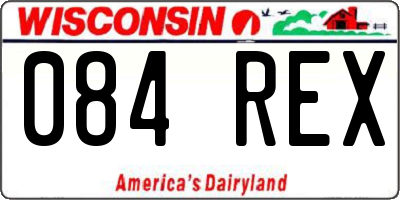 WI license plate 084REX