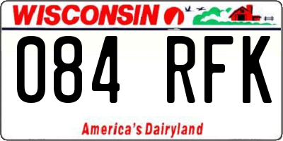 WI license plate 084RFK