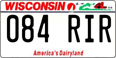 WI license plate 084RIR