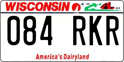 WI license plate 084RKR