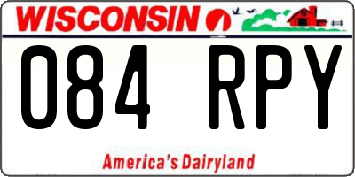 WI license plate 084RPY