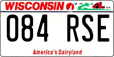 WI license plate 084RSE