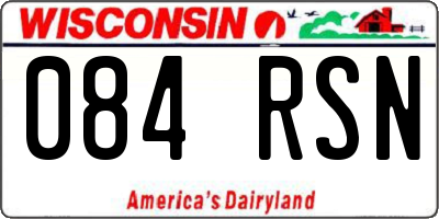 WI license plate 084RSN