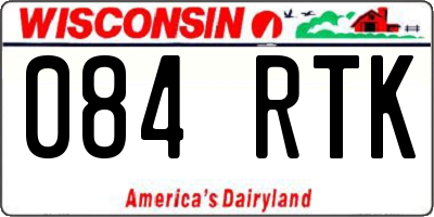 WI license plate 084RTK