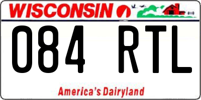 WI license plate 084RTL