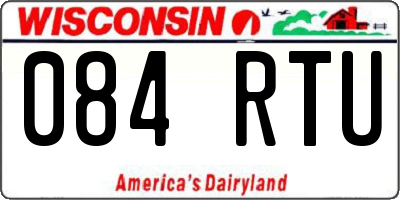 WI license plate 084RTU