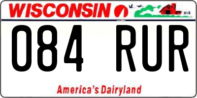WI license plate 084RUR