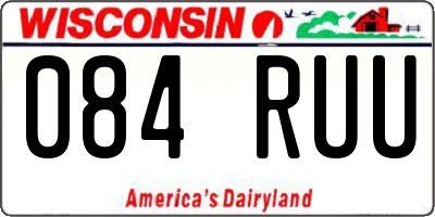 WI license plate 084RUU