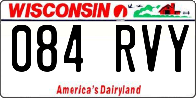 WI license plate 084RVY