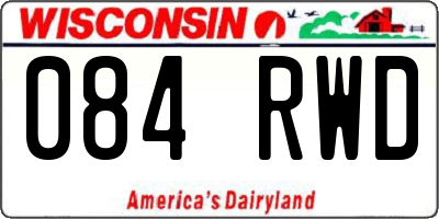 WI license plate 084RWD
