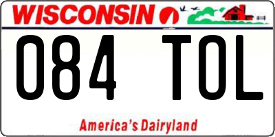 WI license plate 084TOL