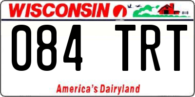 WI license plate 084TRT