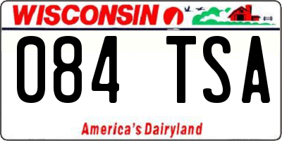 WI license plate 084TSA