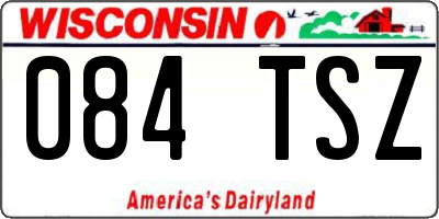 WI license plate 084TSZ