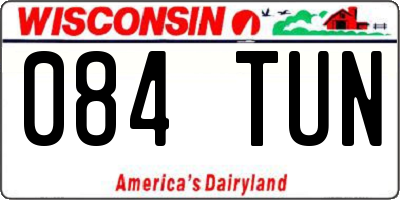 WI license plate 084TUN