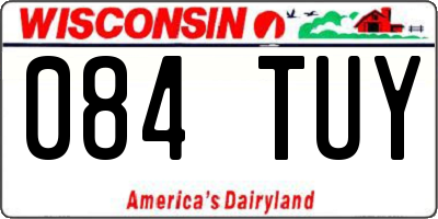 WI license plate 084TUY