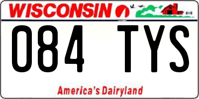 WI license plate 084TYS