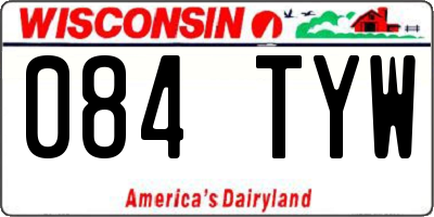 WI license plate 084TYW