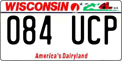 WI license plate 084UCP