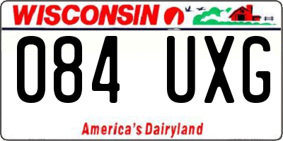 WI license plate 084UXG