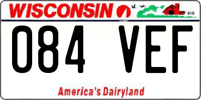 WI license plate 084VEF