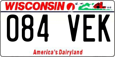 WI license plate 084VEK
