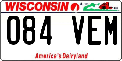 WI license plate 084VEM