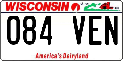 WI license plate 084VEN