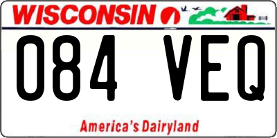 WI license plate 084VEQ