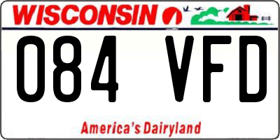 WI license plate 084VFD