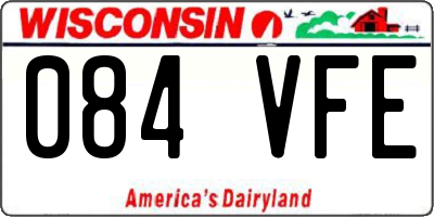 WI license plate 084VFE