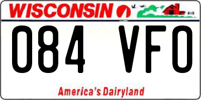 WI license plate 084VFO