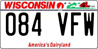 WI license plate 084VFW