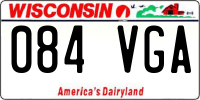 WI license plate 084VGA