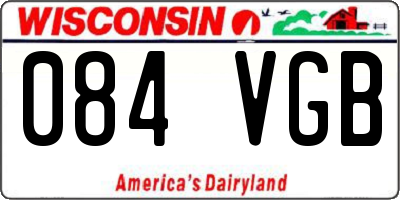 WI license plate 084VGB