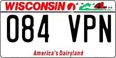 WI license plate 084VPN