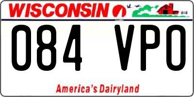 WI license plate 084VPO