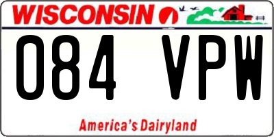 WI license plate 084VPW