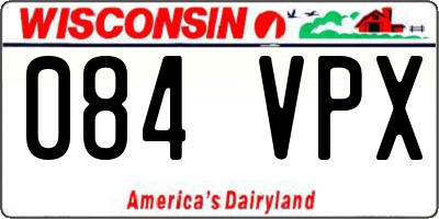 WI license plate 084VPX