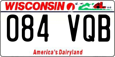 WI license plate 084VQB