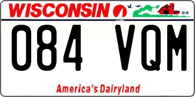 WI license plate 084VQM