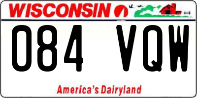 WI license plate 084VQW