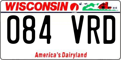 WI license plate 084VRD
