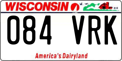 WI license plate 084VRK