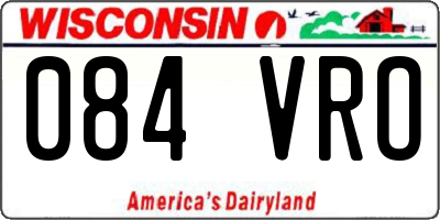WI license plate 084VRO