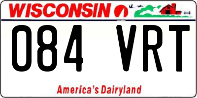 WI license plate 084VRT