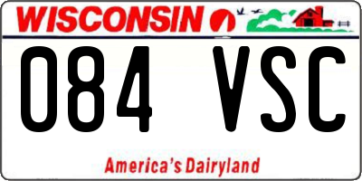 WI license plate 084VSC