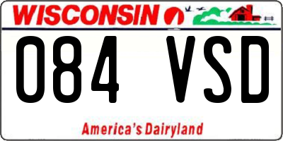 WI license plate 084VSD