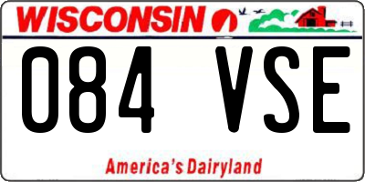 WI license plate 084VSE